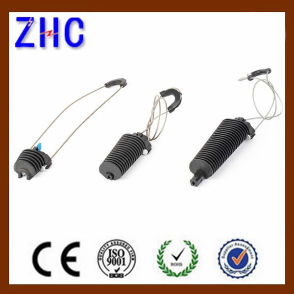 Optical Fiber Cable Accessories ADSS Anchor Tension Clamp Black UV Resistant For LV Voltage