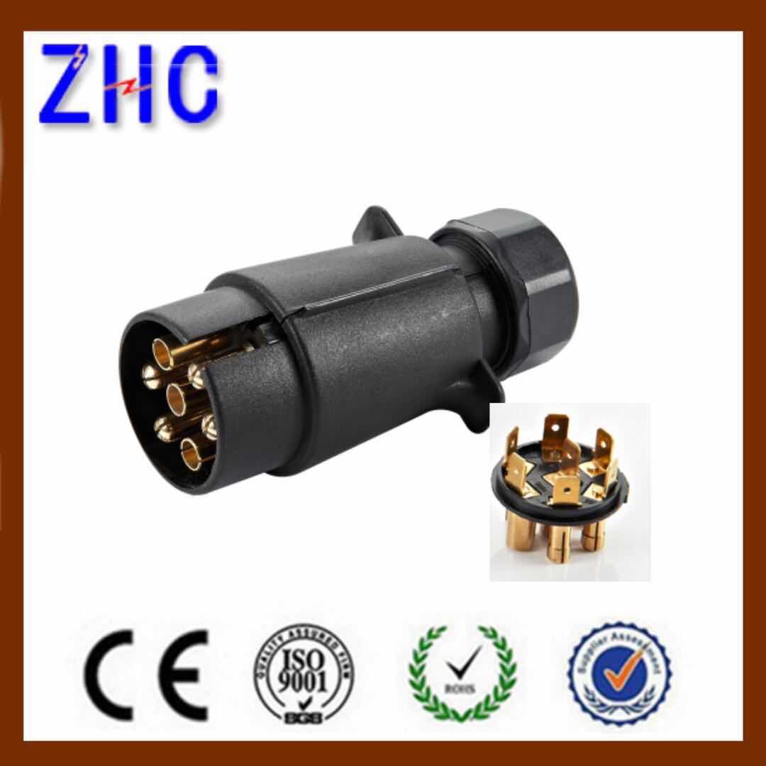 Foldable 7P 12V Trailer Plug Connector with Fast Insert Wired For Truck