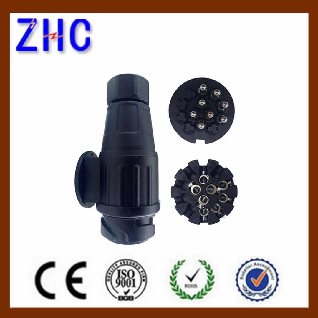 13Pin (8Pin ) 12V PVC Plastic Auto Trailer Male Connector Screw Nut For