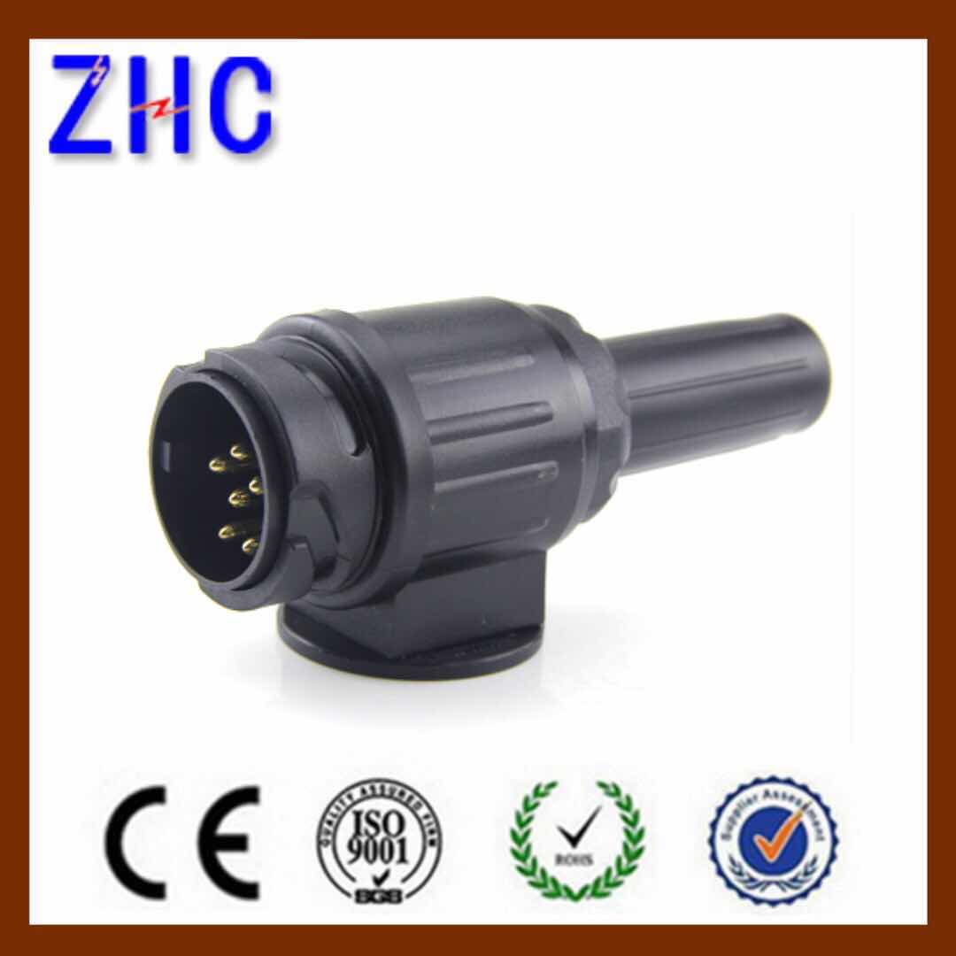 Euro 13pin(7pin) Long Tail Auto Trailer Towing Male Plug Connector For
