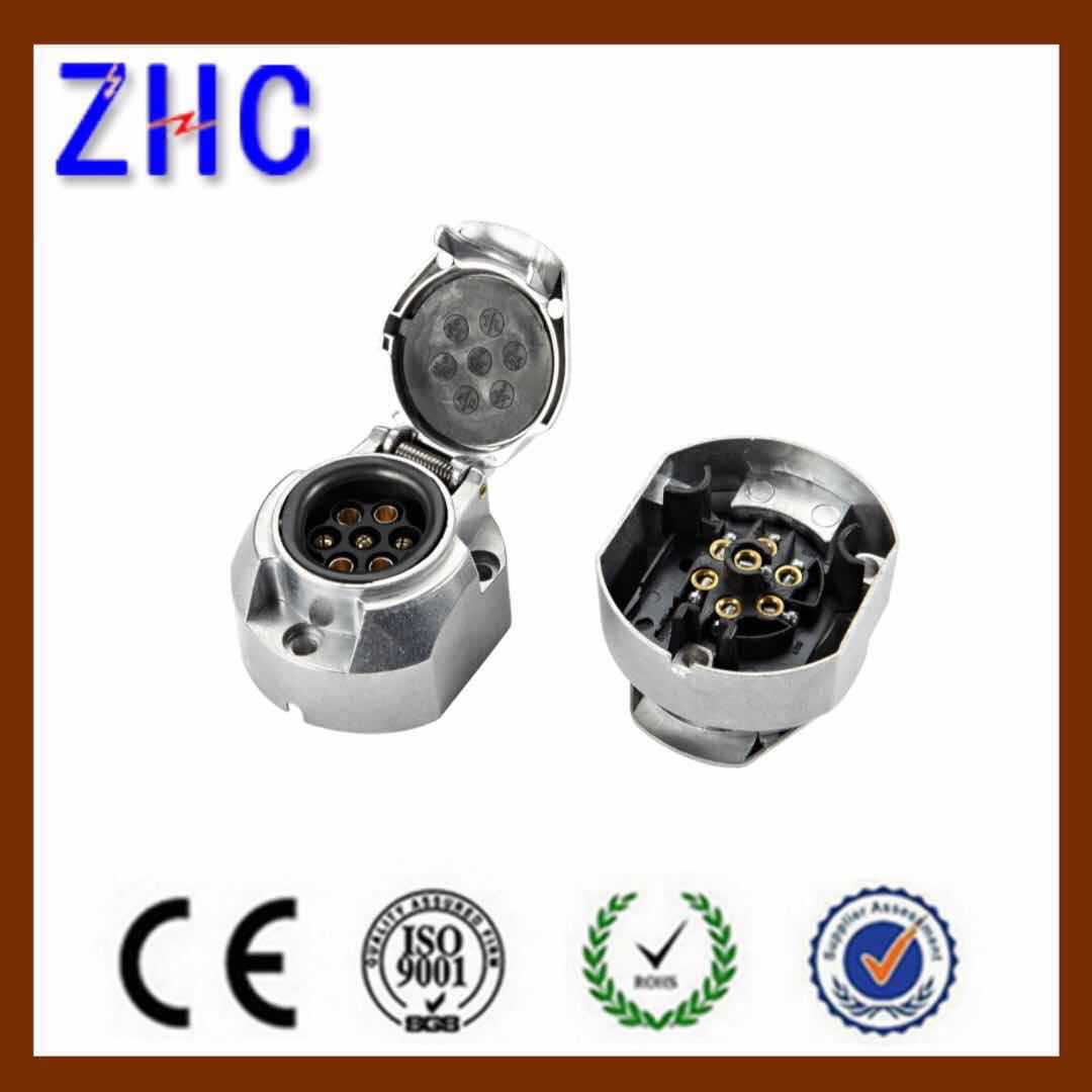 CE ROHS Waterproof 7P 12V Heavy Duty Aluminum Mounted Female Trailer