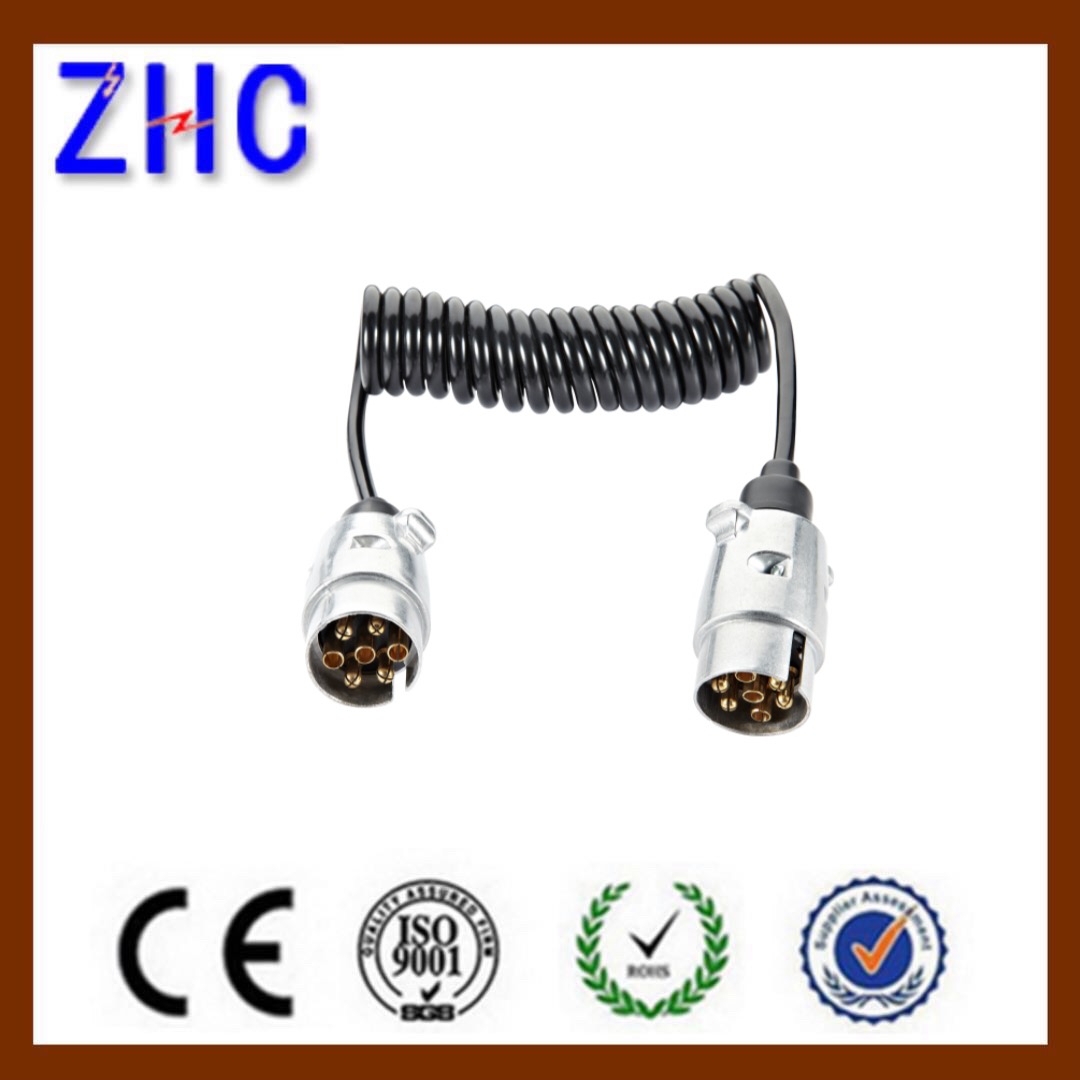 Euro Type 12V 7P Cable Extension Cord Spring TPU Cable Aluminum Trailer