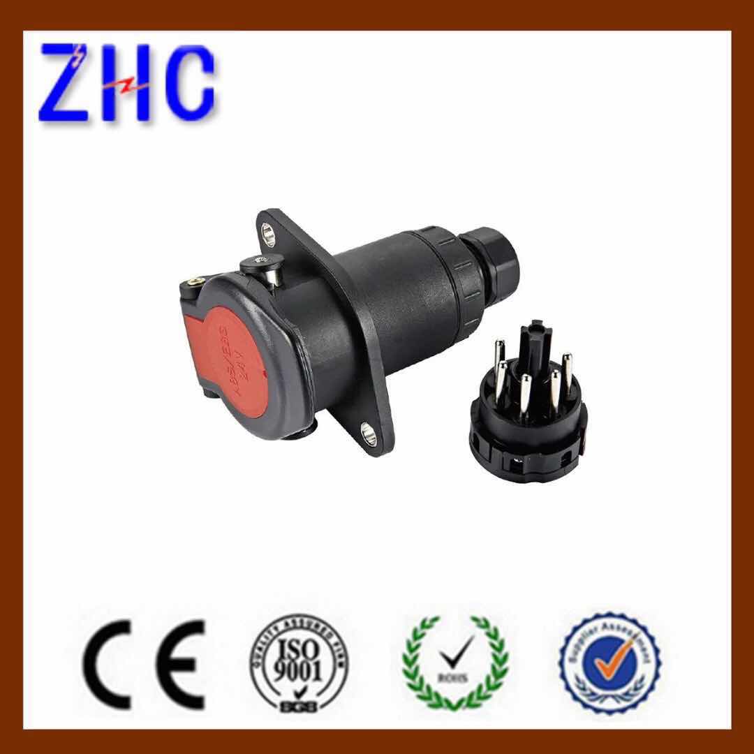 Tinned Copper Needle 5P 24V ABS / EBS Female Trailer socket Connector ...