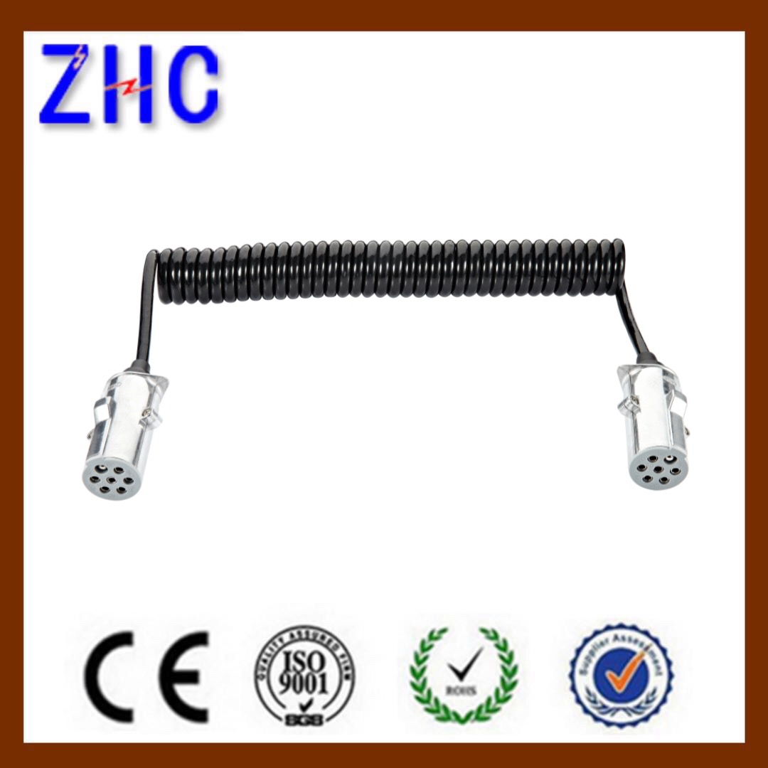 ISO 1185 24V S Type 7P Cable Extension Cord TPU Spiral Coil Cable