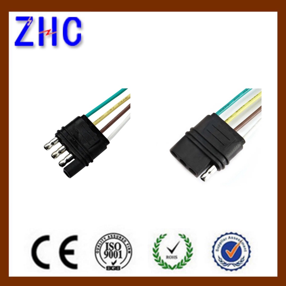 American Type Trailer Connector Power Cord 4 Ways Flat Plug Socket With 18 Awg 36 U0026quot Cable